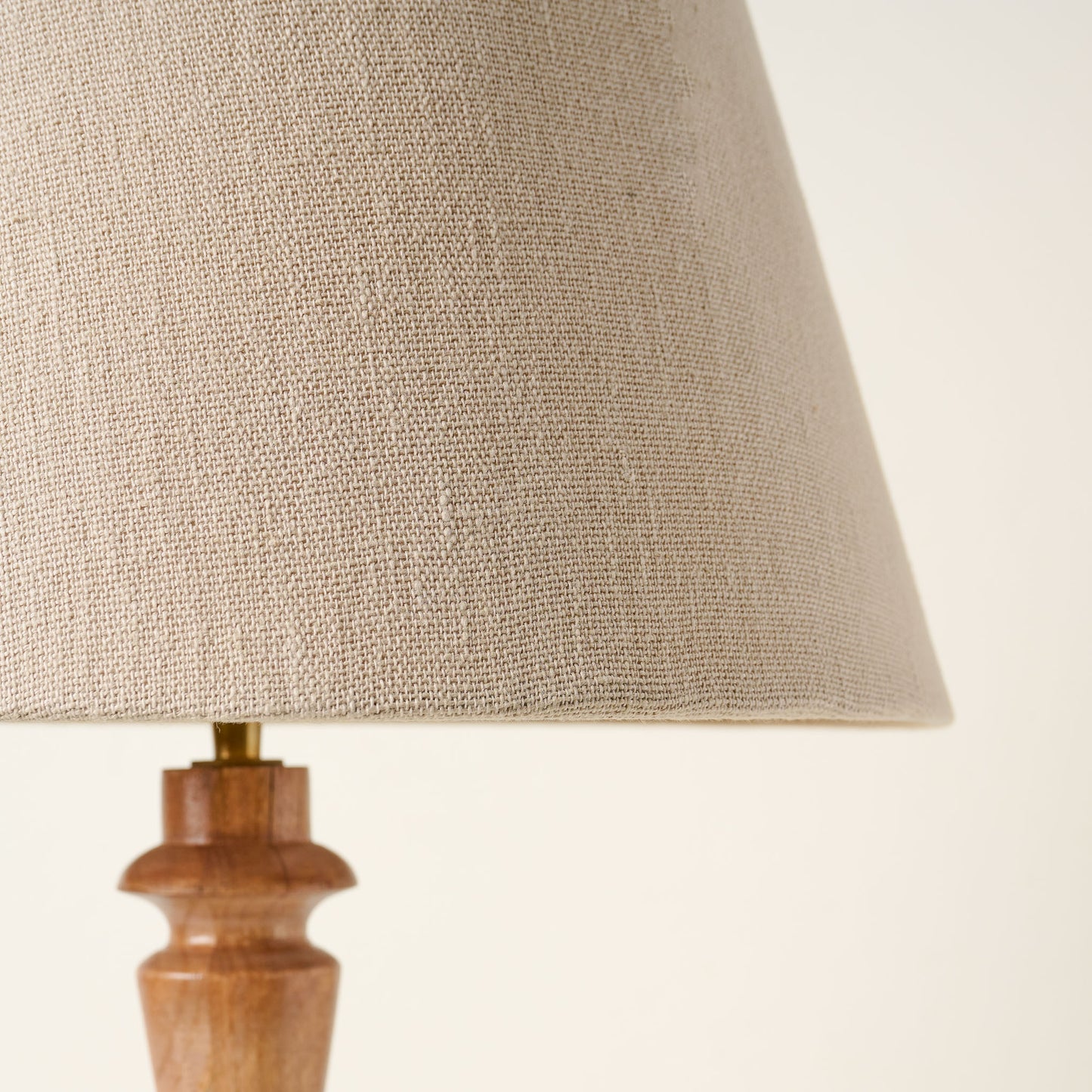 Enzo Turned Wood Table Lamp close up of lamp shade