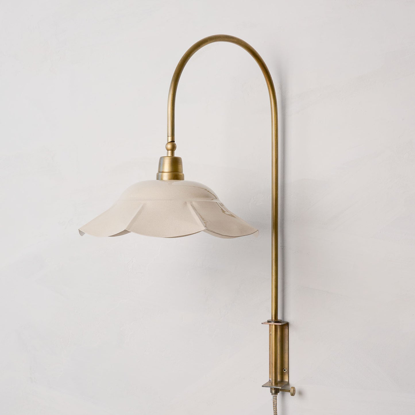 Mary Enamel Plug-in Sconce in taupe