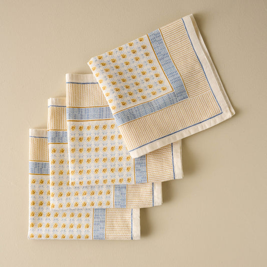 Luna Floral Printed Napkin Set of Four