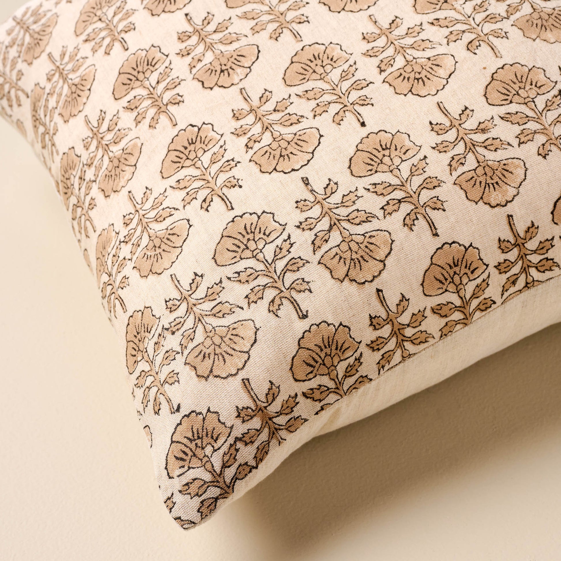 Flora Natural Large Lumbar Pillow close up