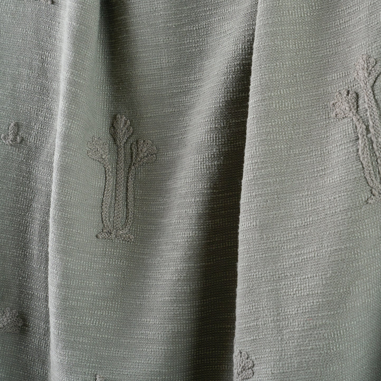 Petrol Blue Tulip Textured Coverlet close up