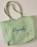 Magnolia Seafoam Script Tote