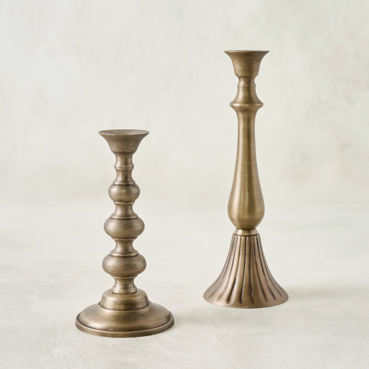 Faris Antiqued Brass Candleholders