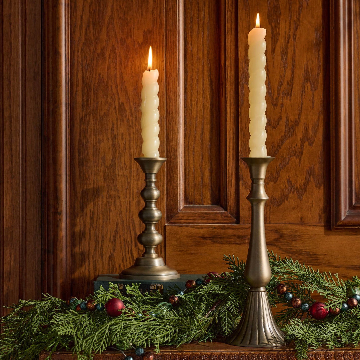 Faris Antiqued Brass Candleholders