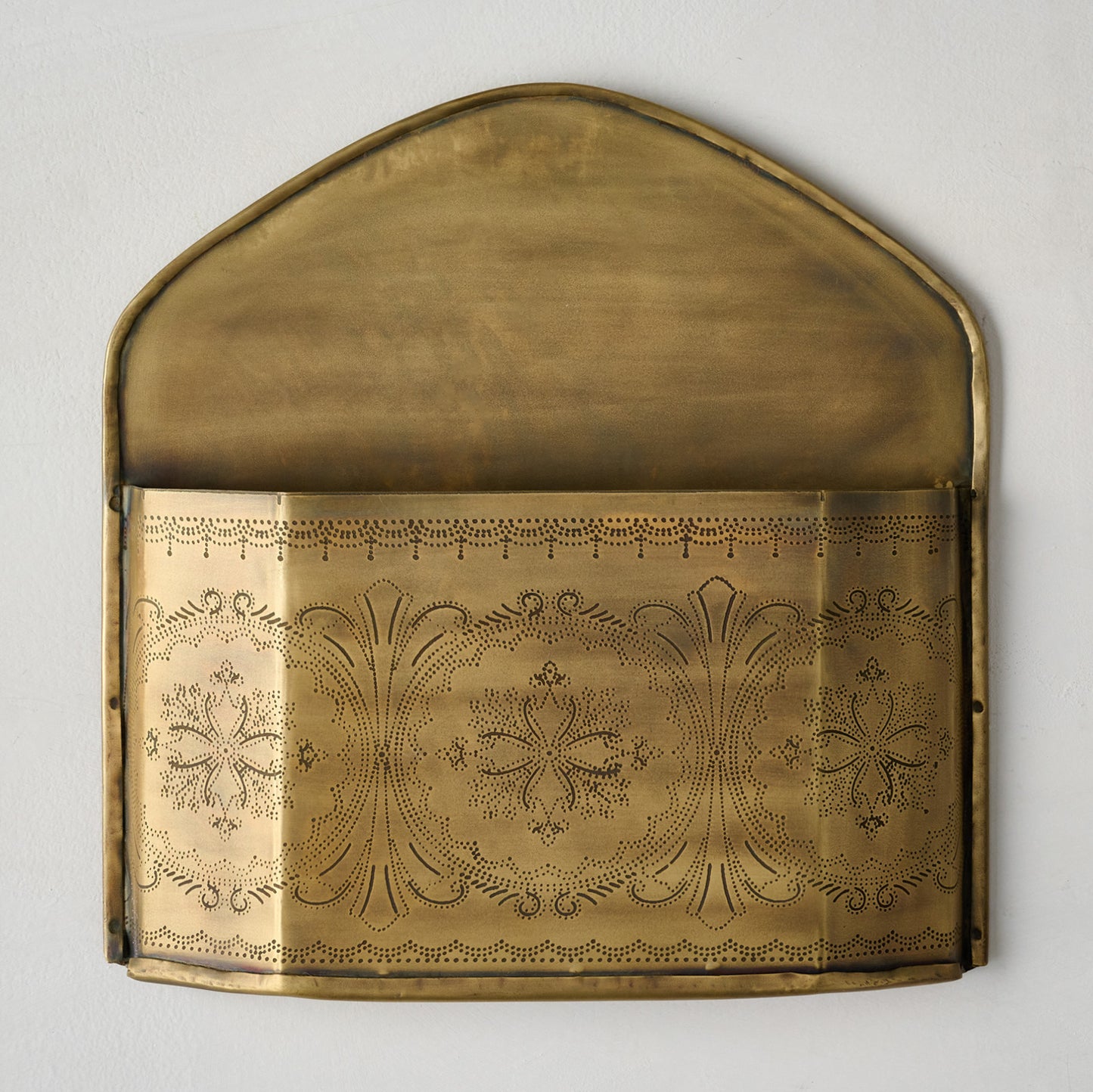Etched Brass Wall Card Holder