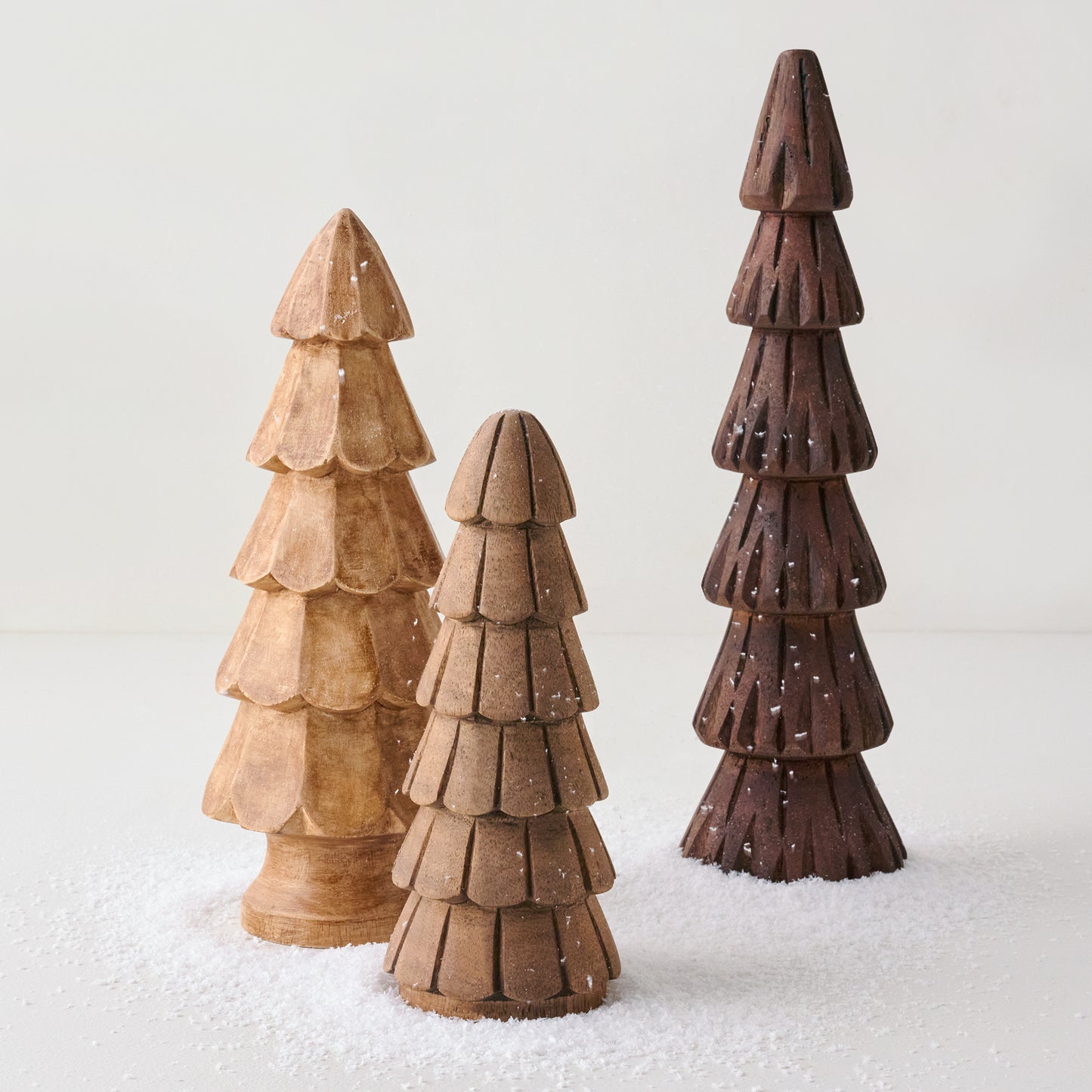 Hand Carved Woodland Trees