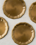 Vintage-Inspired Brass Coaster Set of Four
