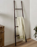 Wooden Barley Twist Display Ladder shown styled
