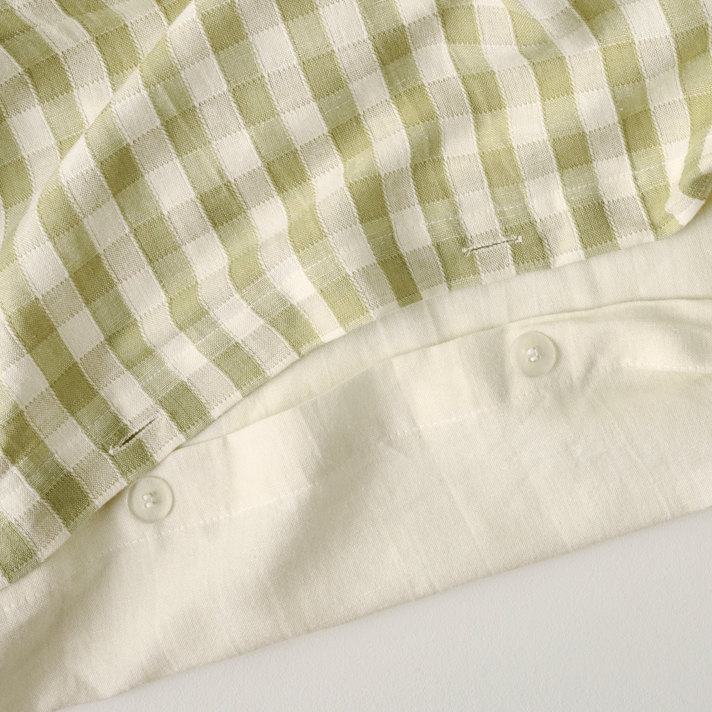 Maxine Gingham Duvet Cover shown laid out