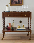 Barley Twist Bar Cart shown styled