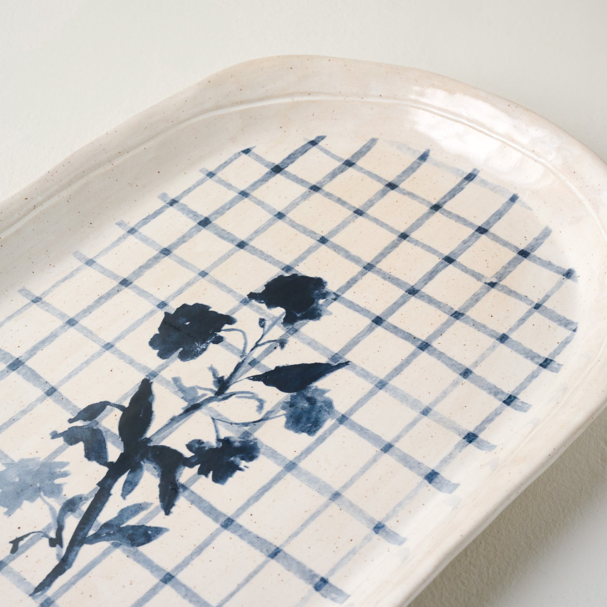 Lila Floral Serving Platter up close