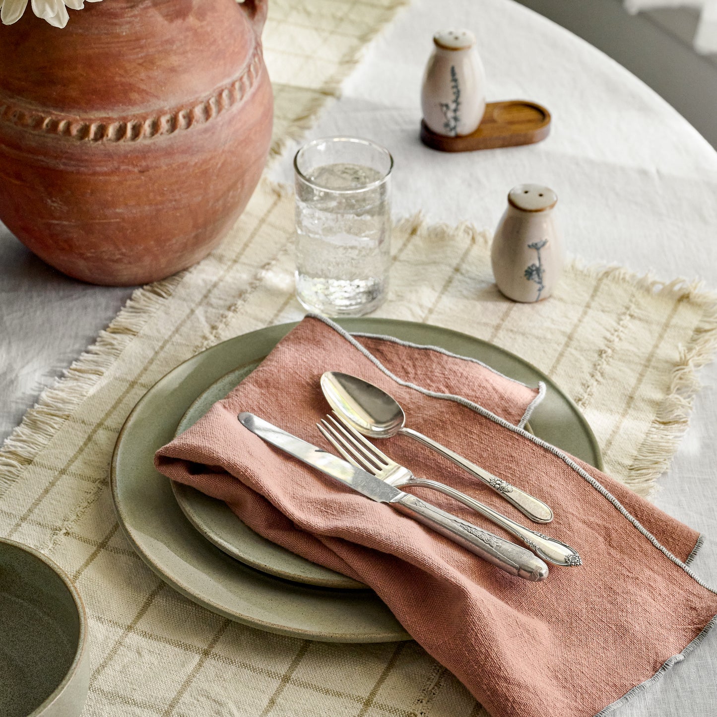 Dawn Rose Napkin on a table
