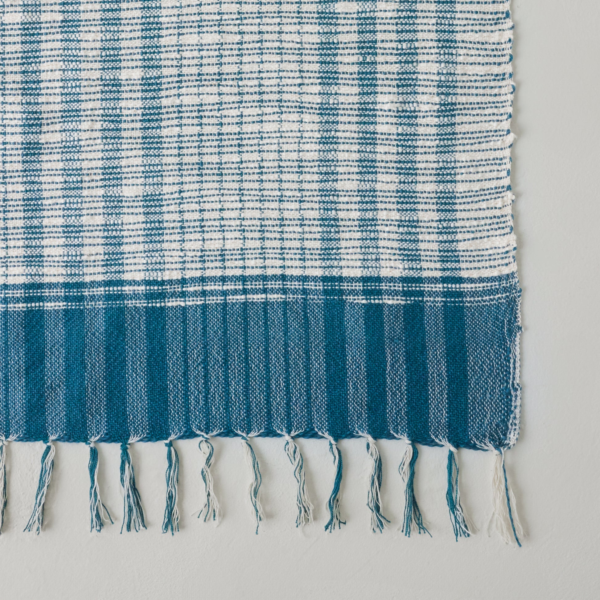 Blue Merrill Plaid Throw close up