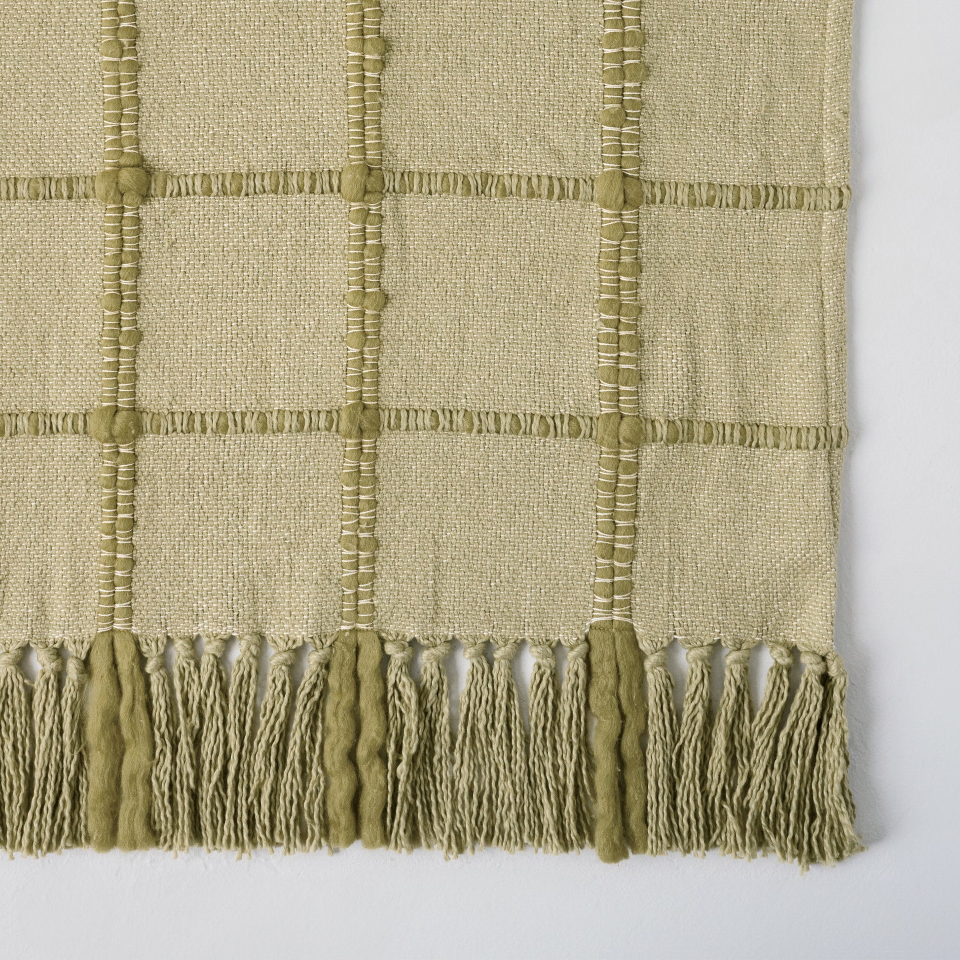 Silver Fern Windowpane Tassel Throw