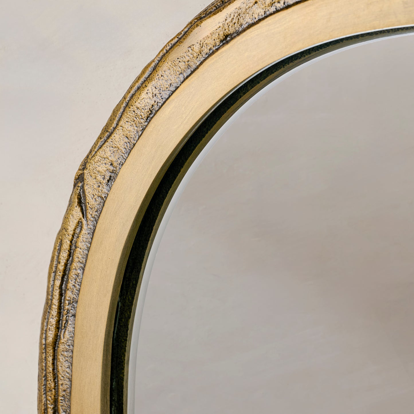 Arched Laurel Metal Framed Mirror up close