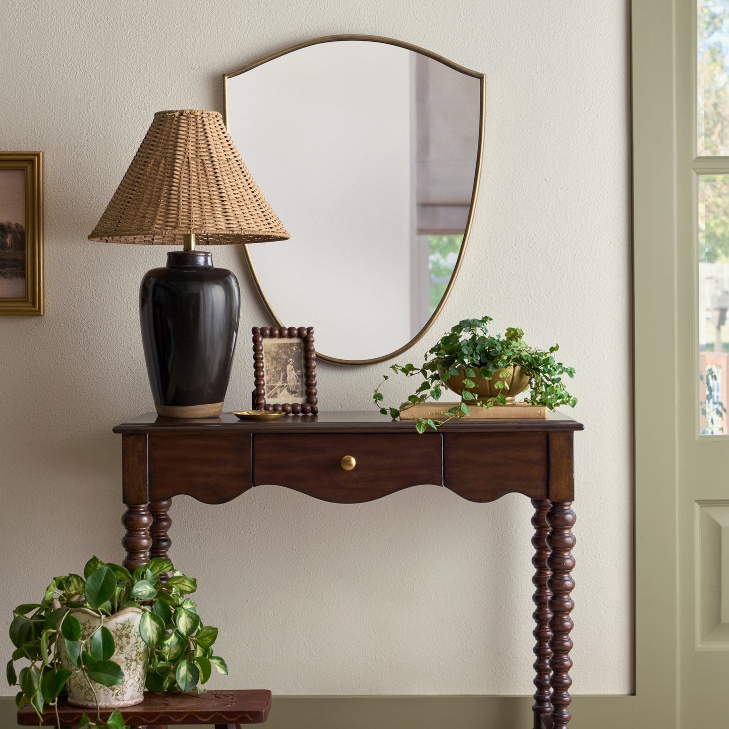 Vintage Inspired Art Deco Mirror in a room