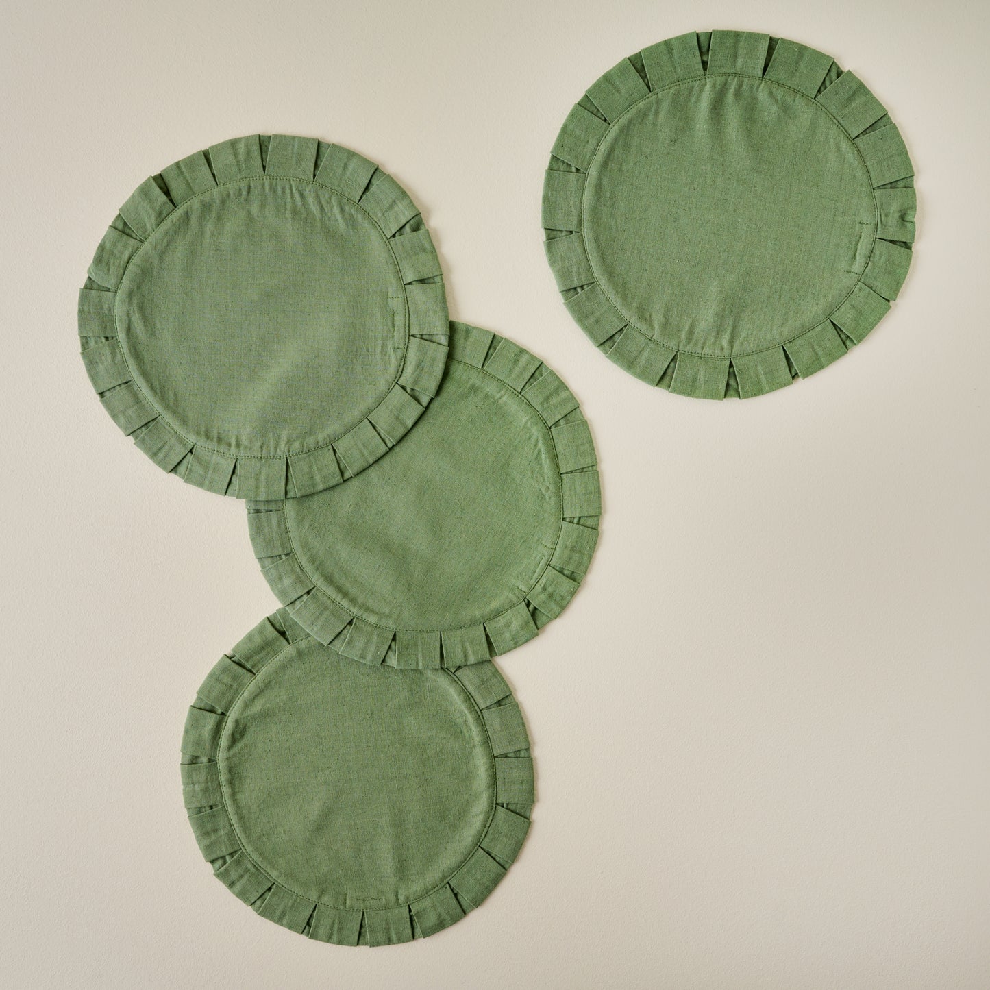 Antique Jade Pleated Placemat Set of Four