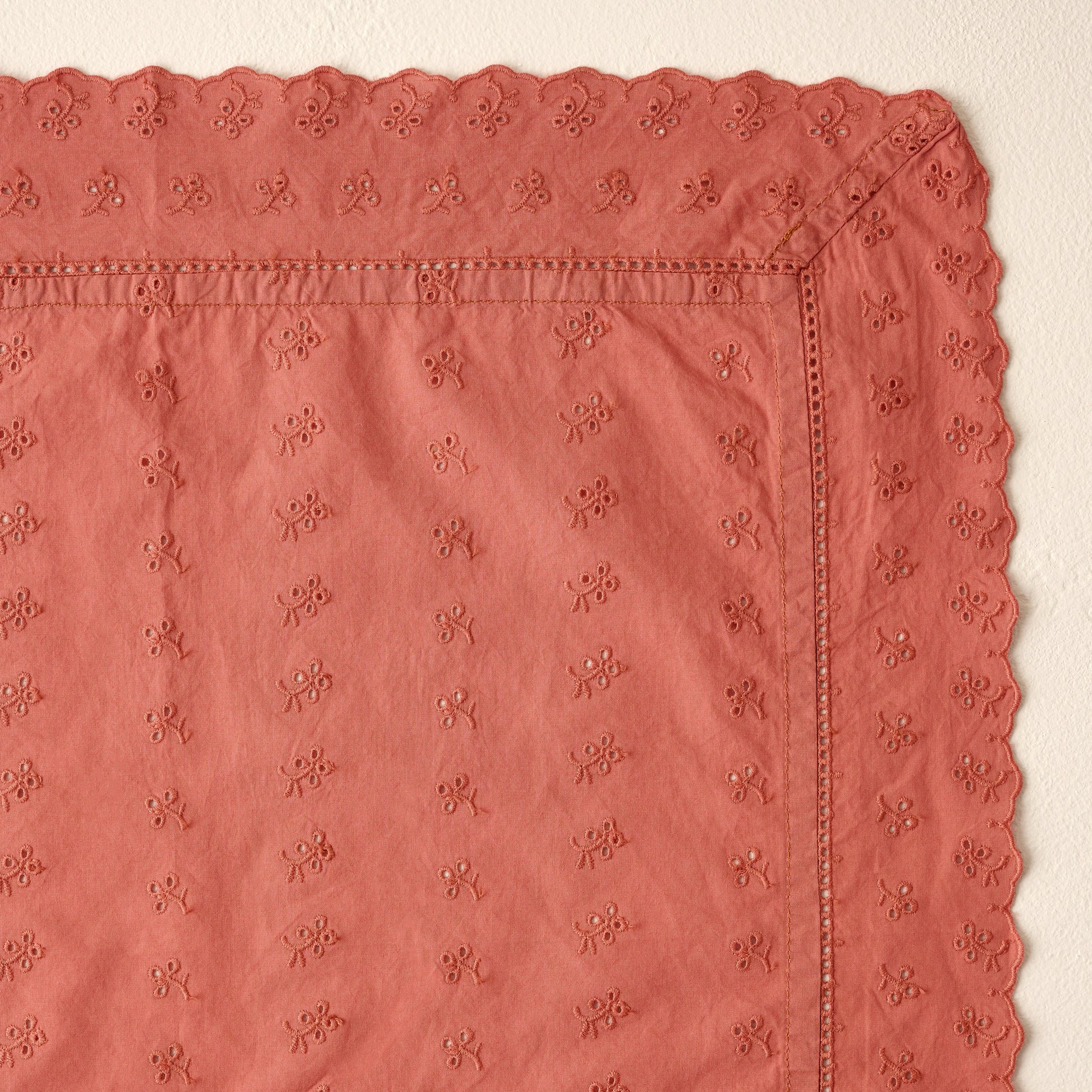 Apricot Eyelet Napkin Set of Four up close