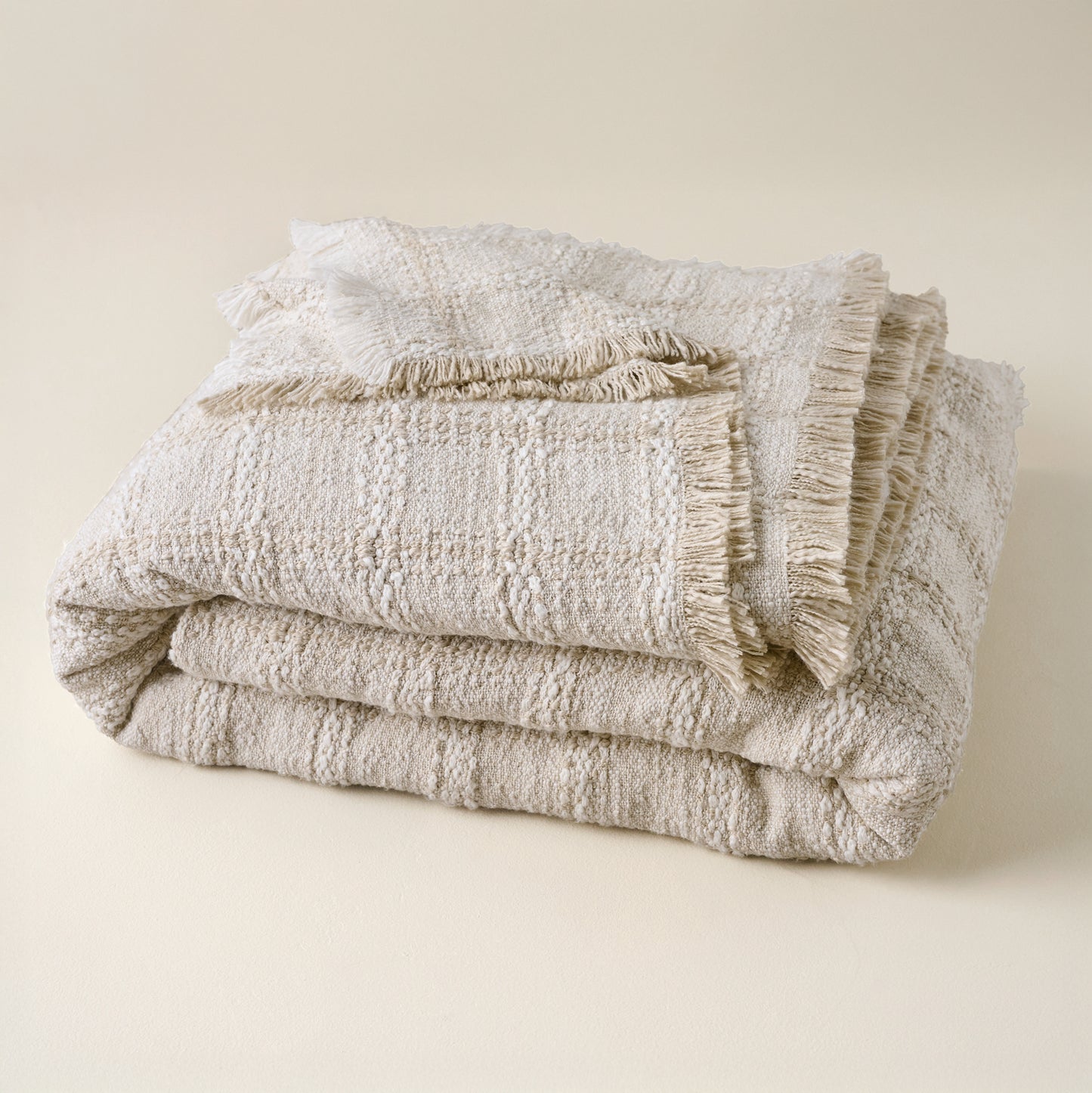Woven Grid Coverlet - Natural