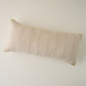 Natural Plaid Gusset Large Lumbar Pillow