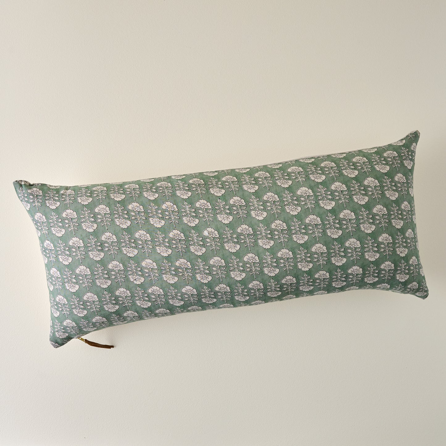 Flora Dusty Green Large Lumbar Pillow