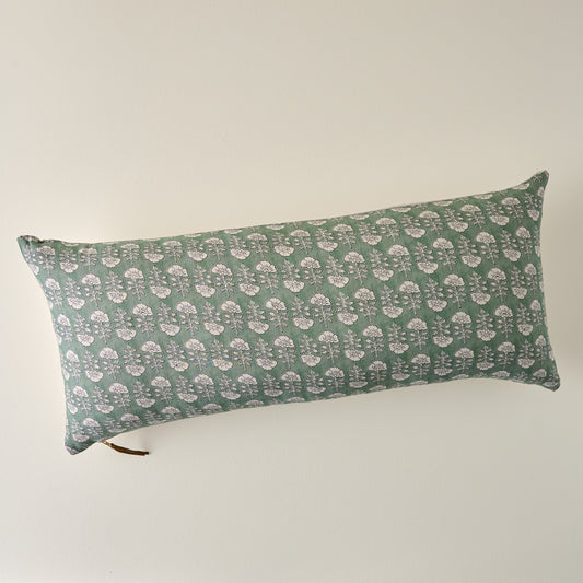 Flora Dusty Green Large Lumbar Pillow