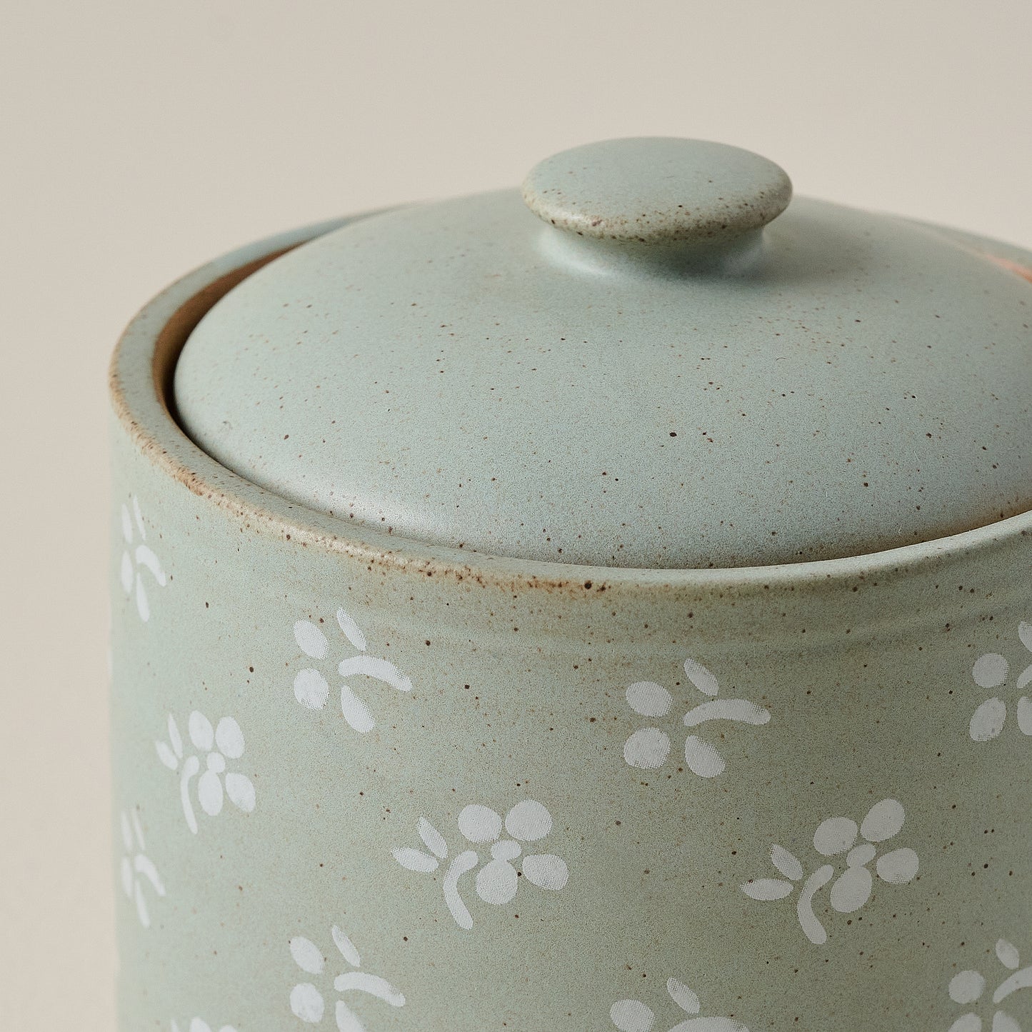 Emilie Floral Painted Canister lid close up