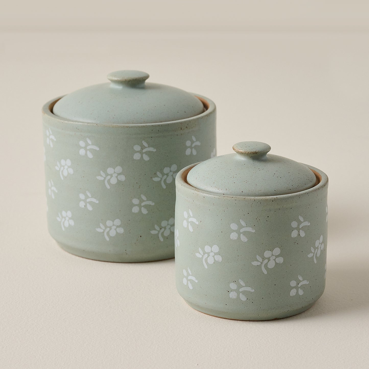 Emilie Floral Painted Canisters shown together