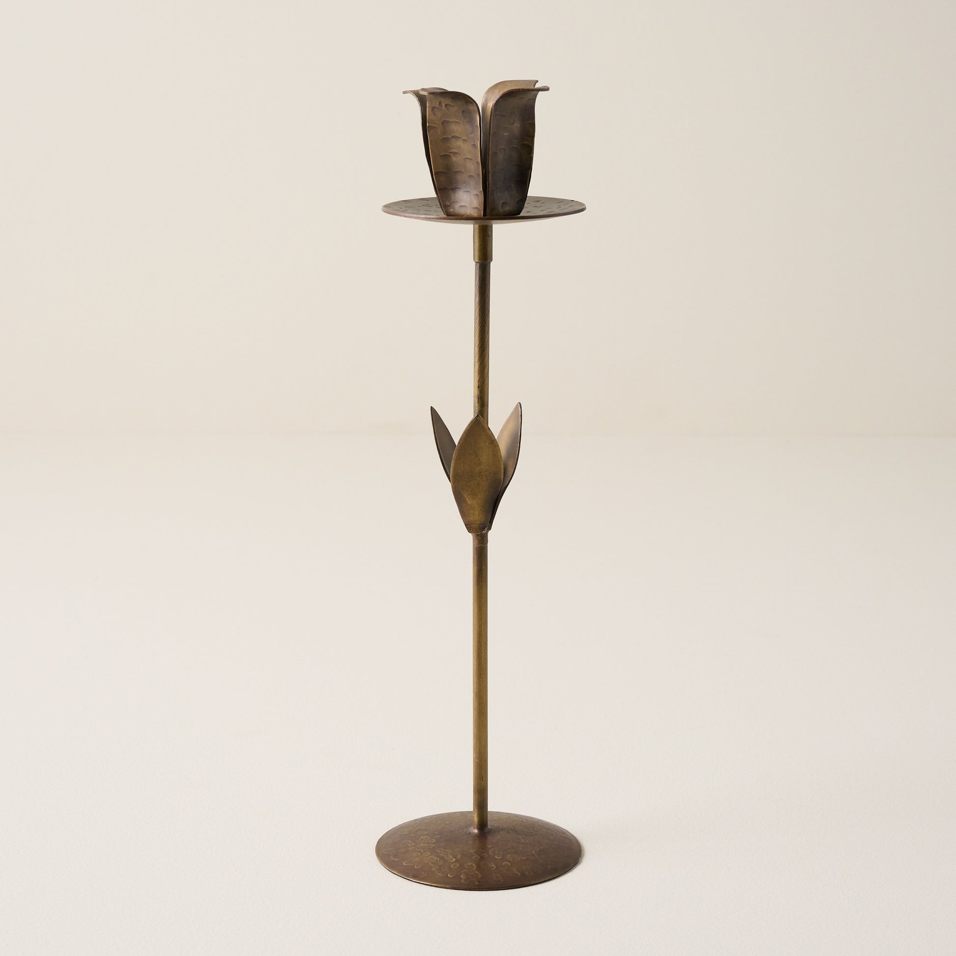Long Forged Tulip Taper Holder