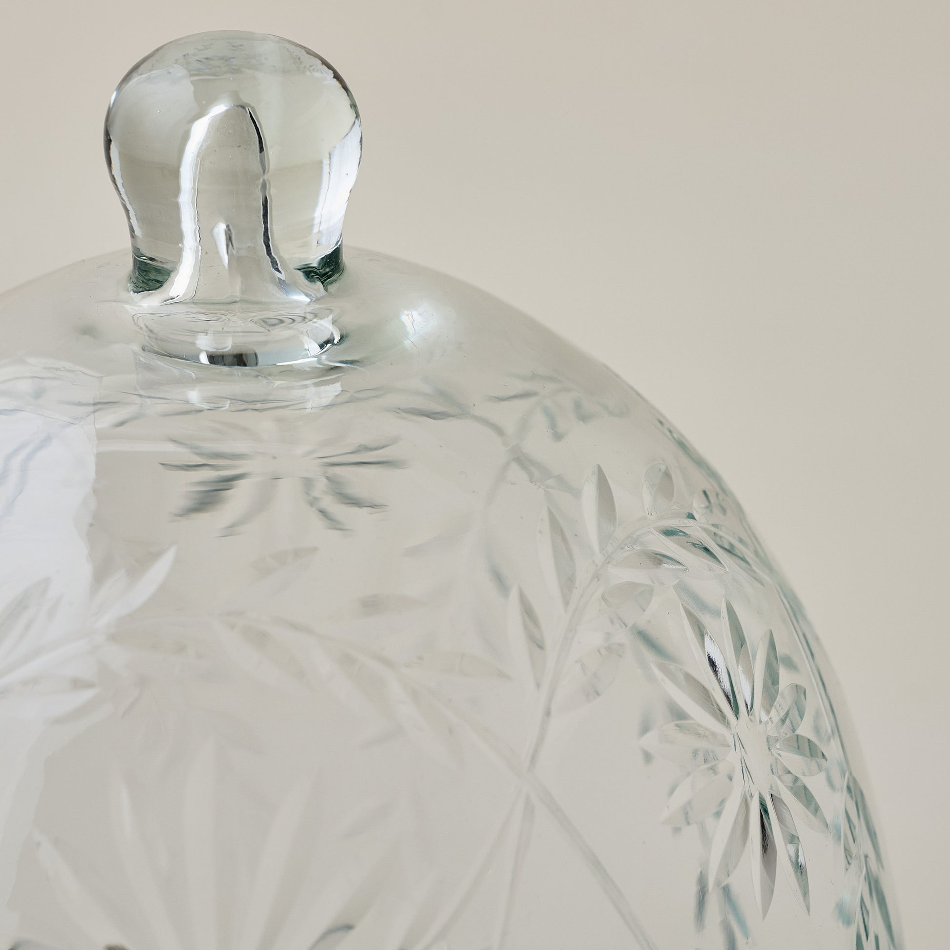 Vivian Cut Glass Candle Cloche up close