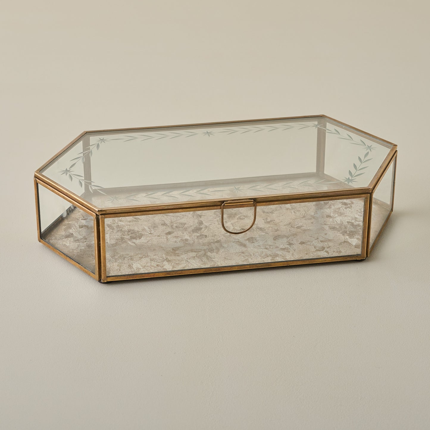 Large Delores Etched Glass Box