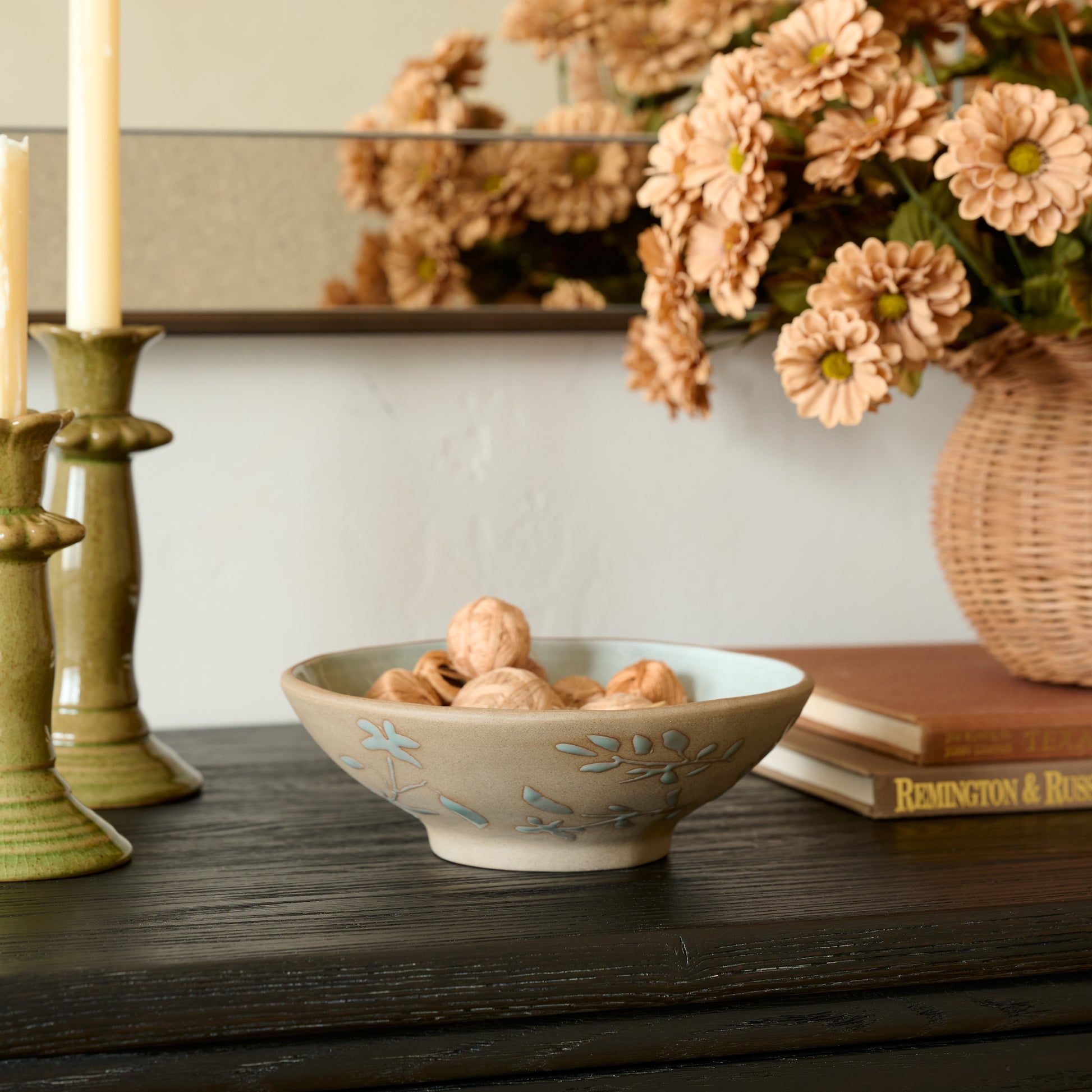 Claire Decorative Floral Bowl shown styled