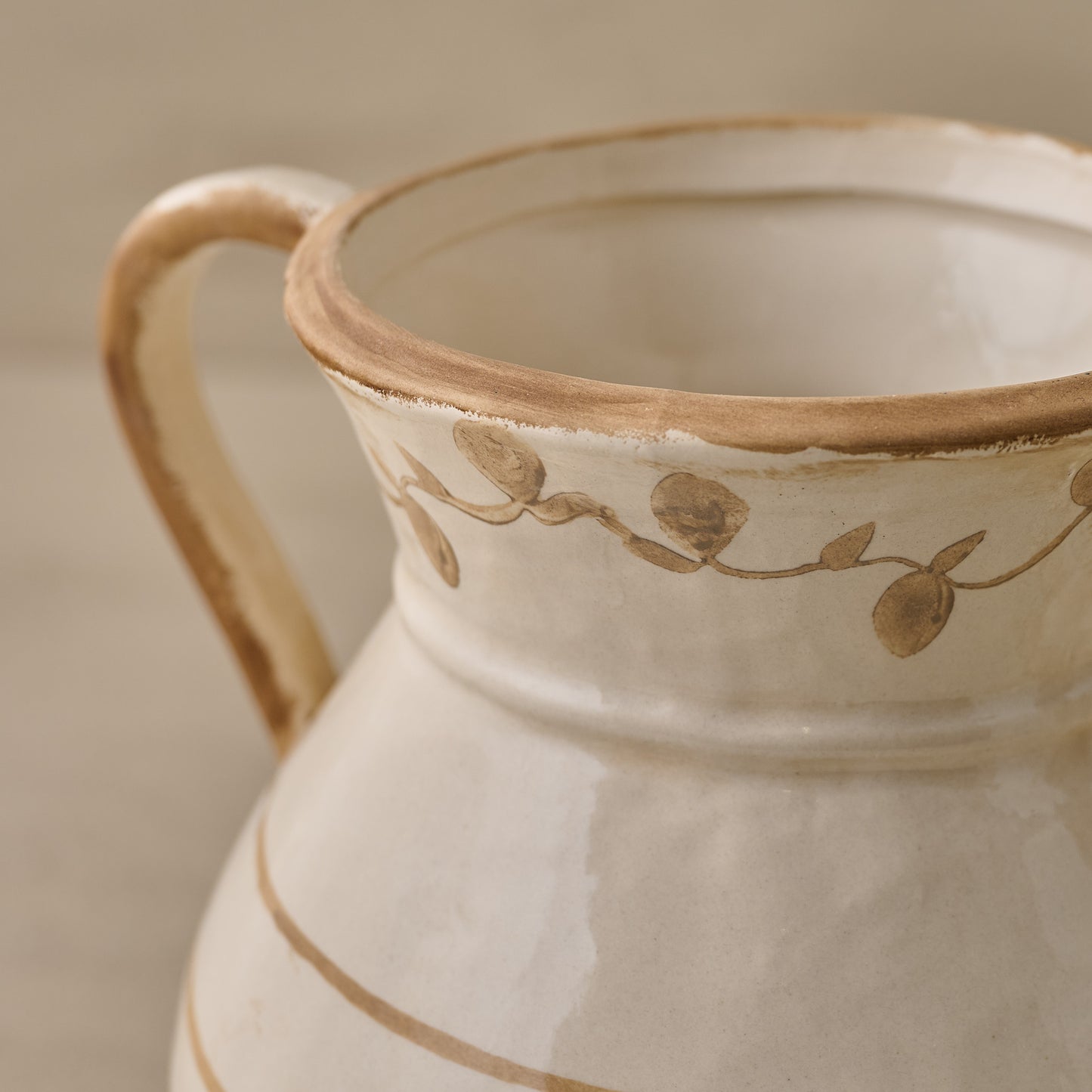 Nadine Ceramic Handled Vase up close