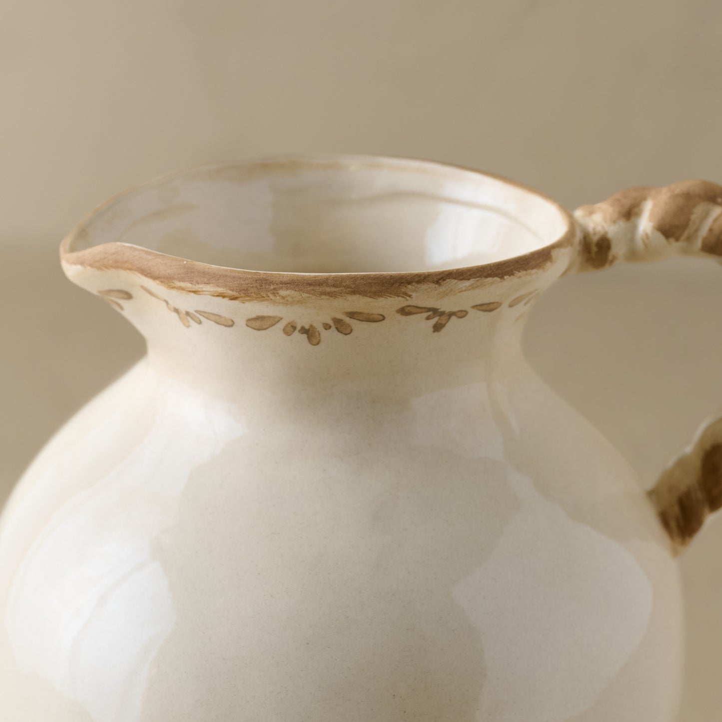 Nadine Ceramic Pitcher Vase up close