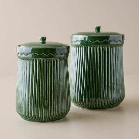 The Cottage Collection Forest Green Canisters