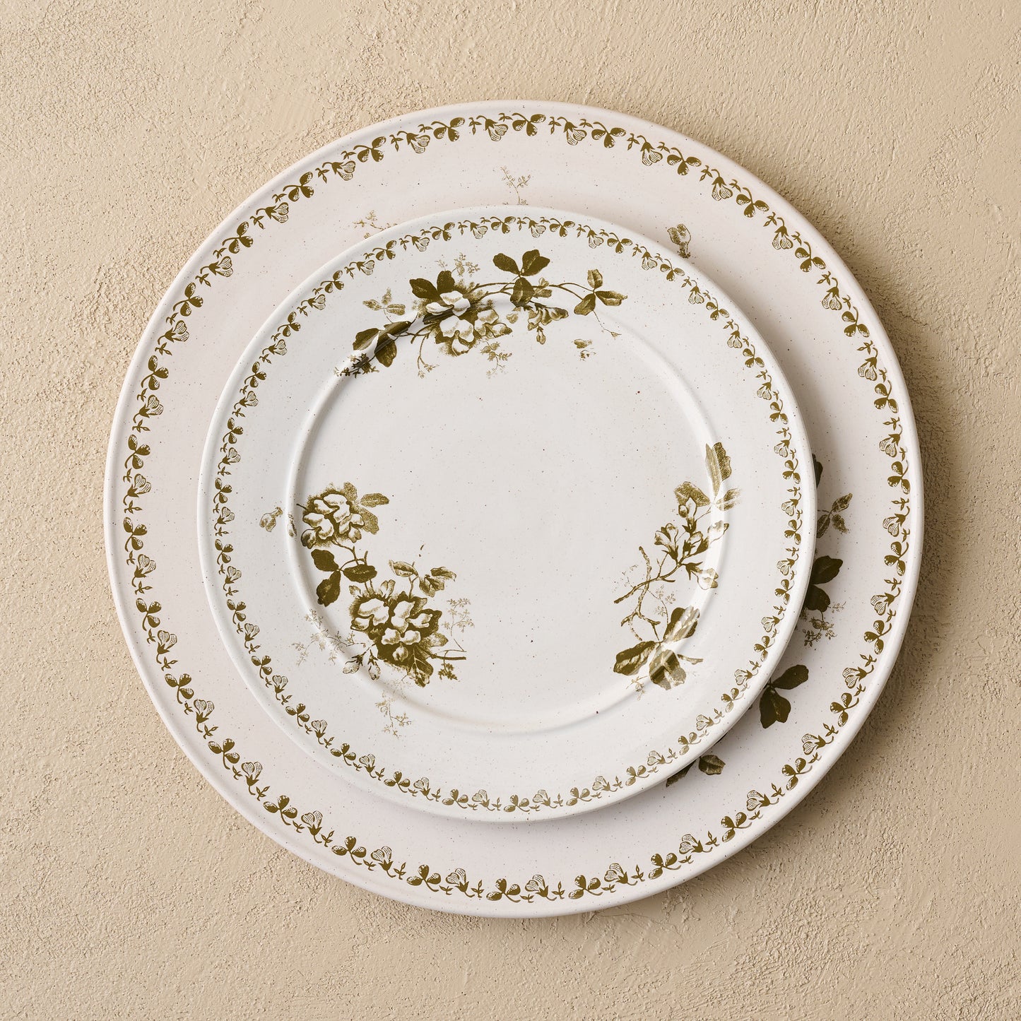Heirloom Garden Floral Dinner Plate shown with salad plate