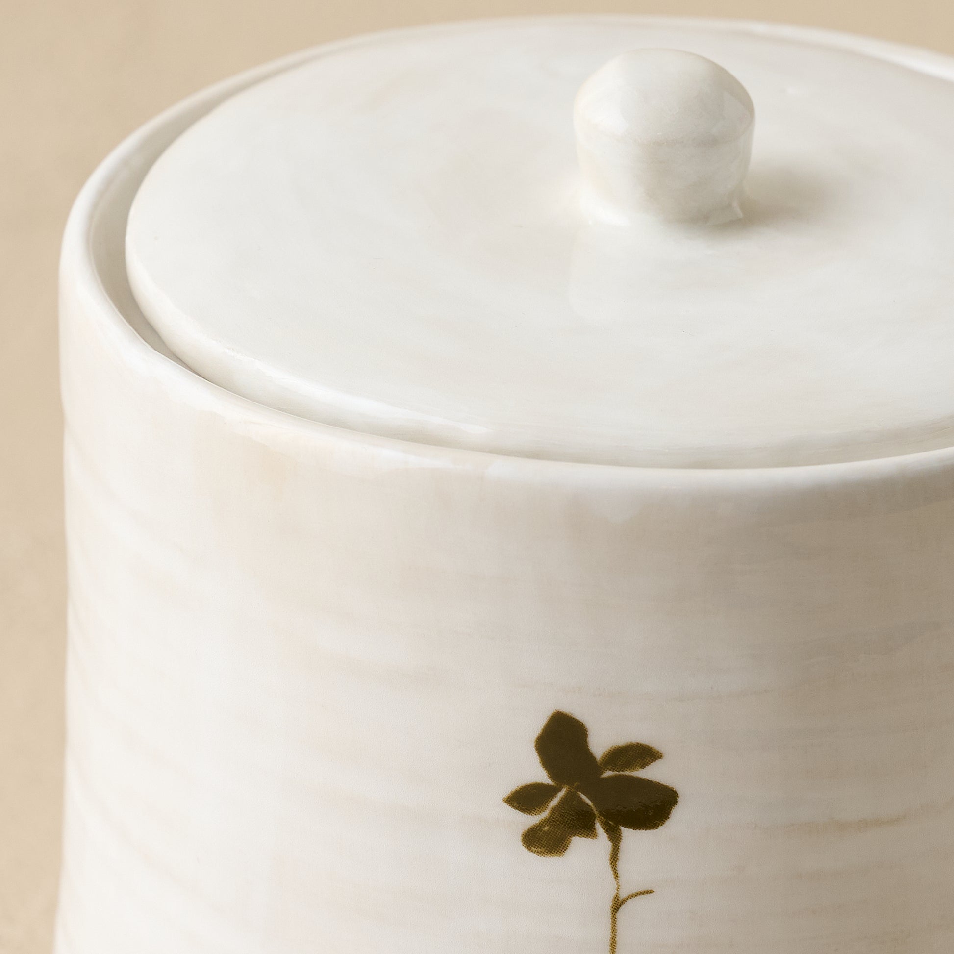 Small Eliana Floral Canister up close