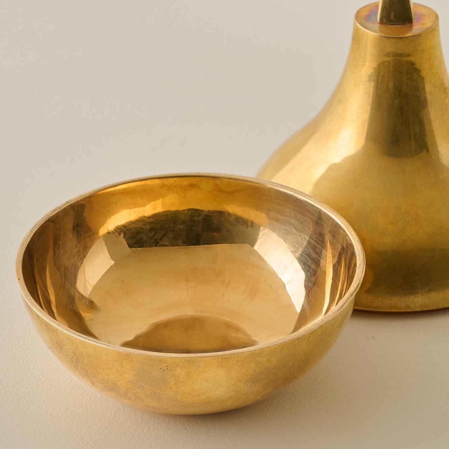 Solid Brass Pear Trinket Box shown open