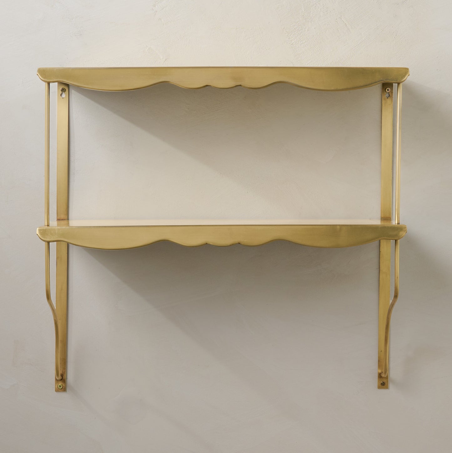 Rosalie Double Brass Scalloped Shelf