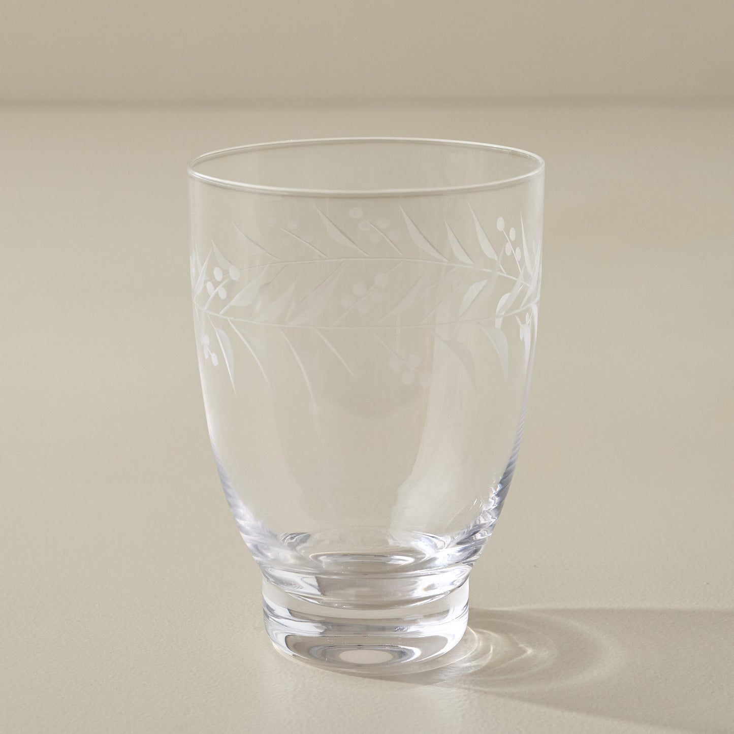 Small Vintage-Inspired Etched Glass Tumbler