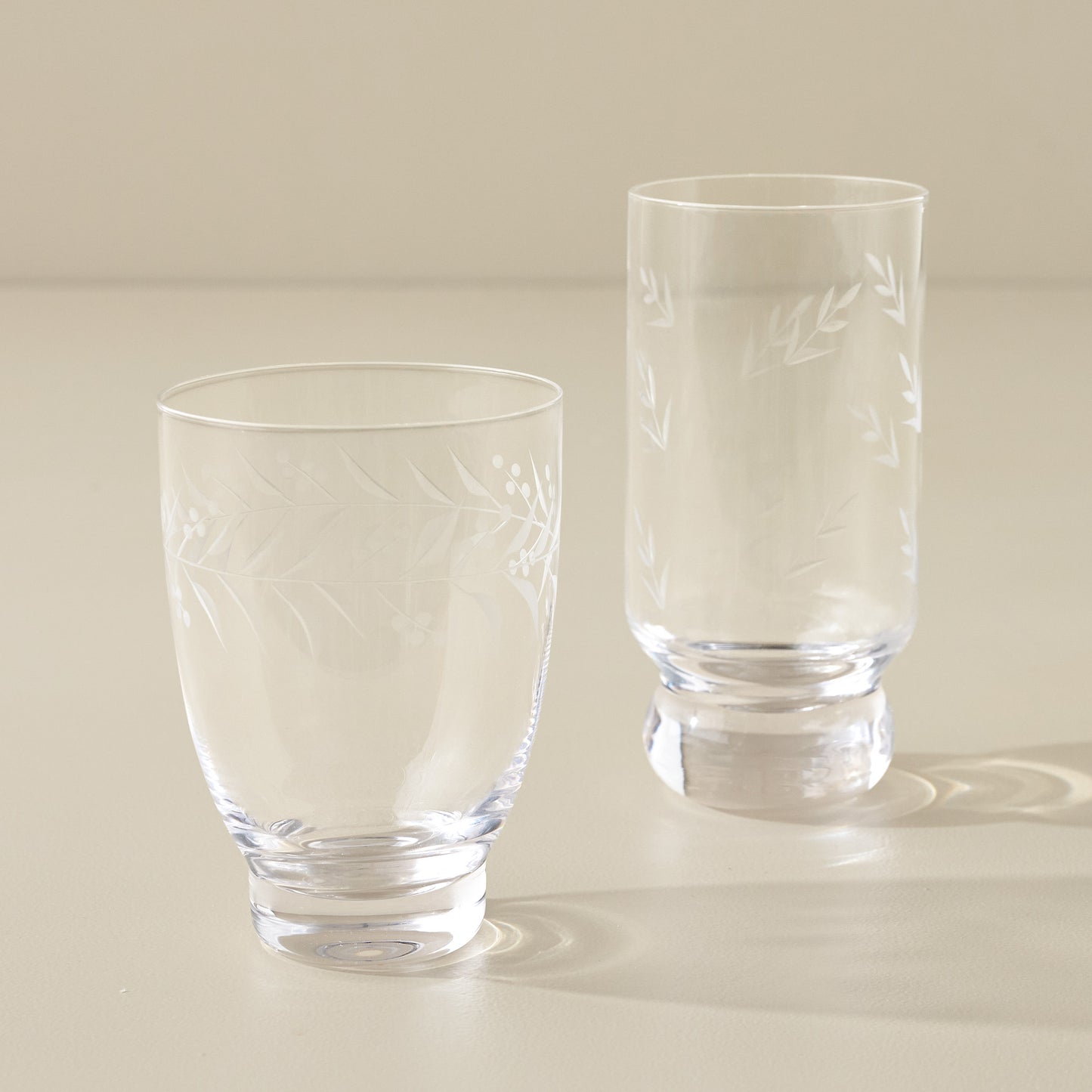 Vintage-Inspired Etched Glass Tumblers