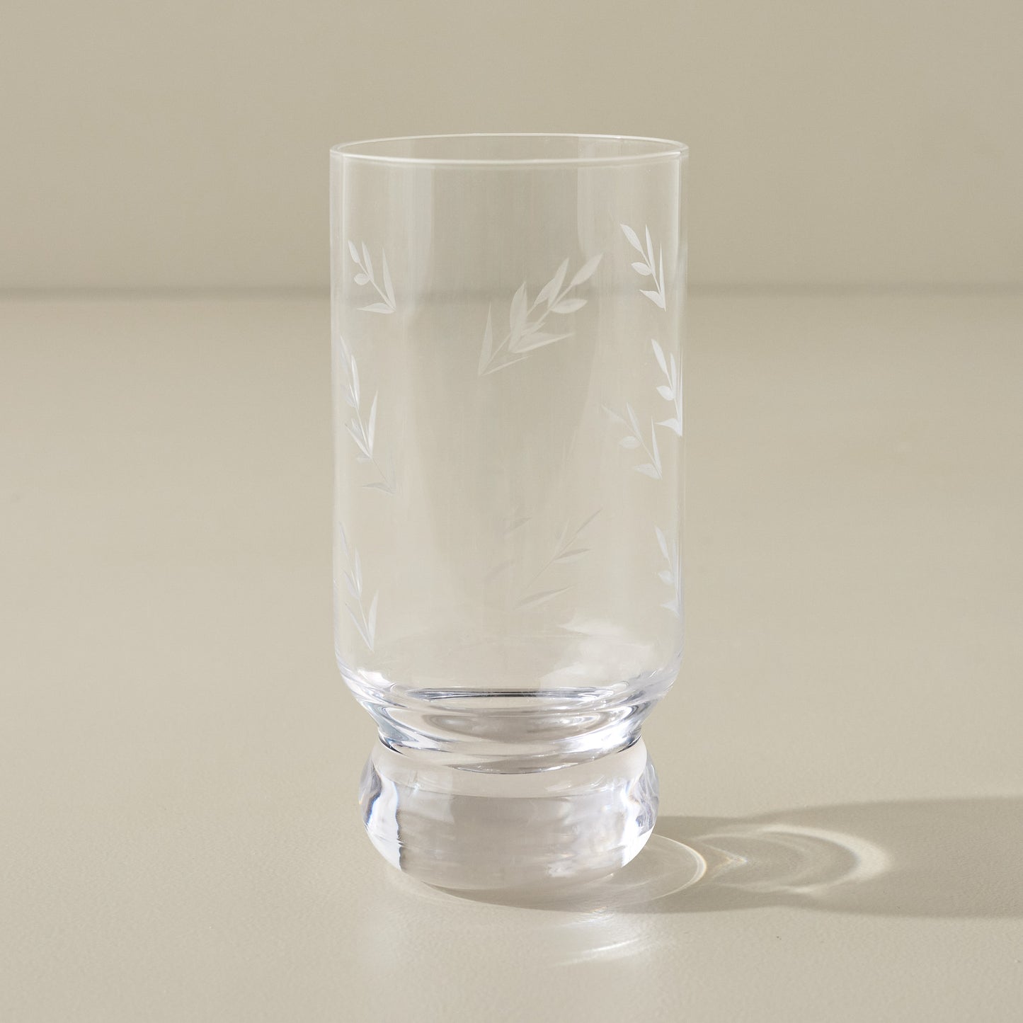Large Vintage-Inspired Etched Glass Tumbler