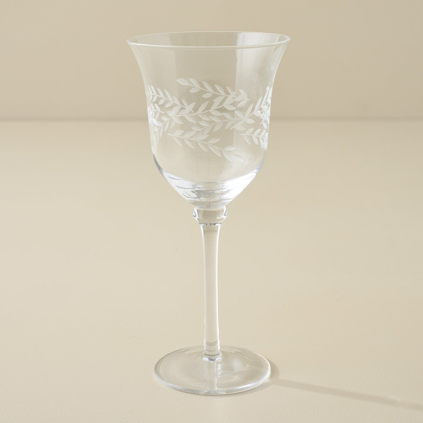 Vintage-Inspired Etched Glass Wine Glass