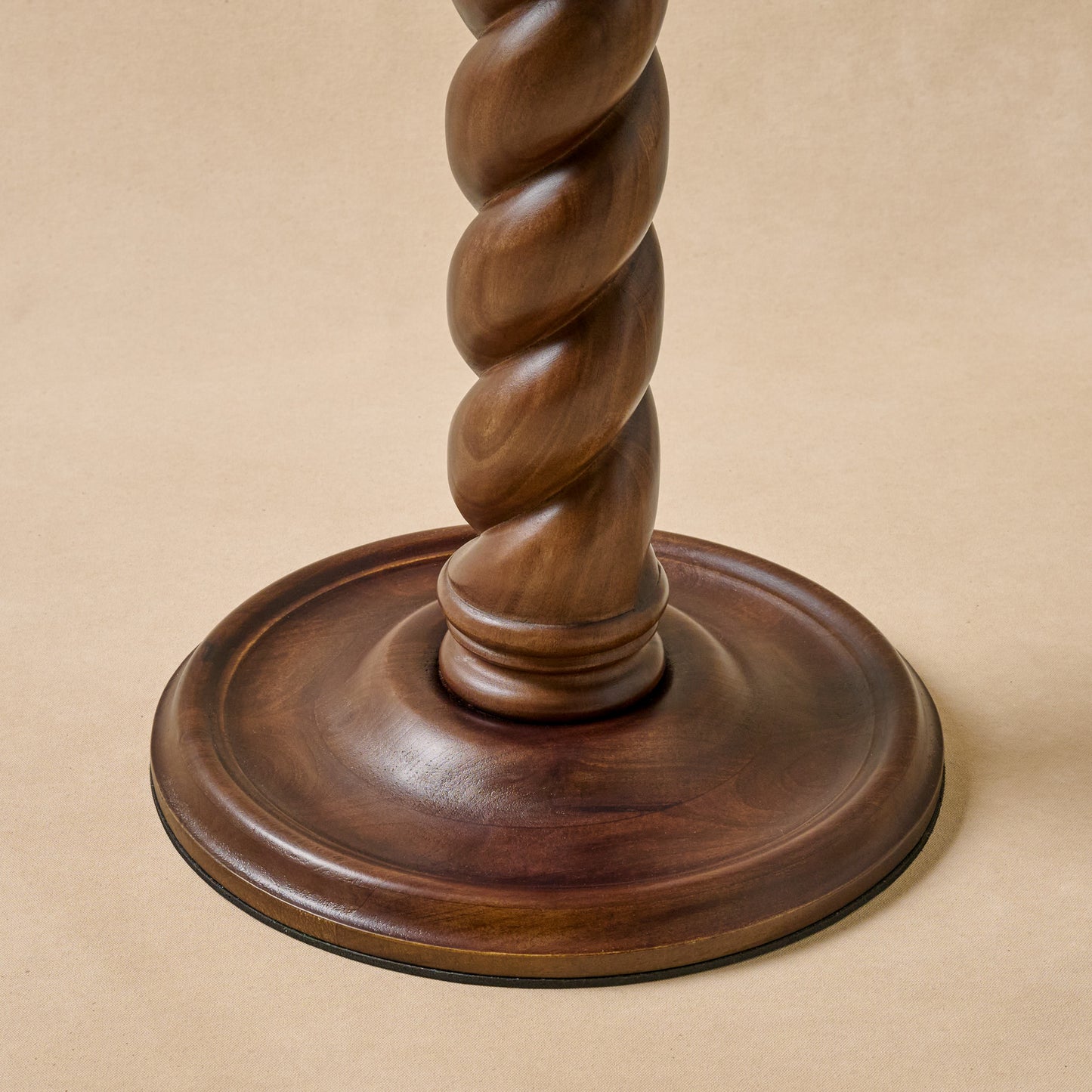 Barley Twist Round Accent Table base up close