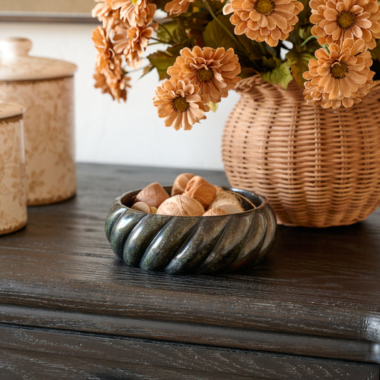 Twisted Marble Trinket Bowl shown styled