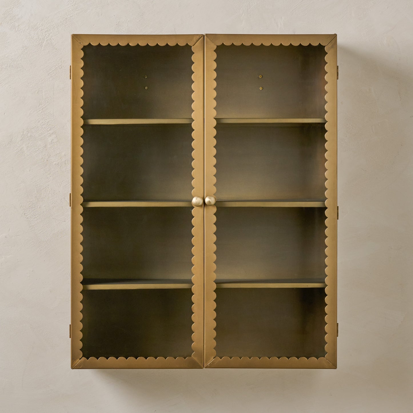 Dottie Brass Scalloped Display Cabinet