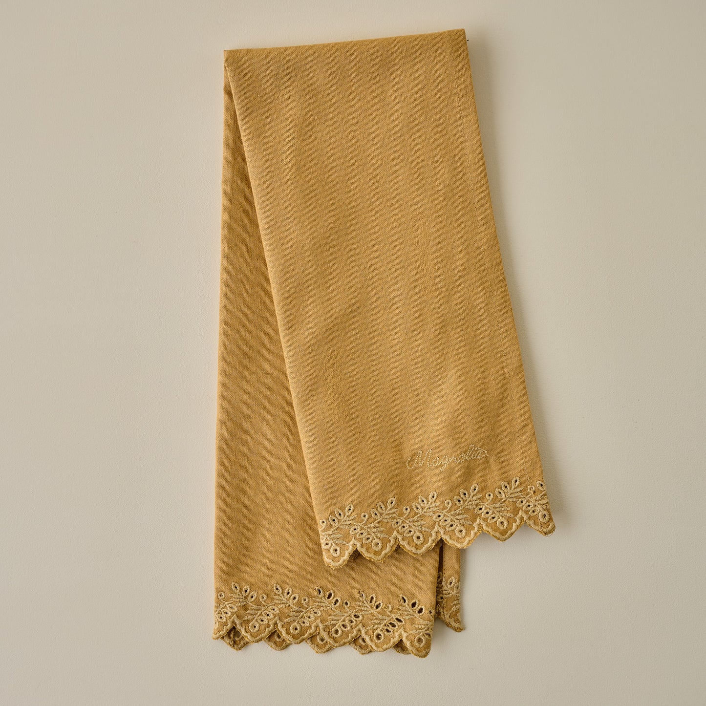 Magnolia Golden Scalloped Tea Towel