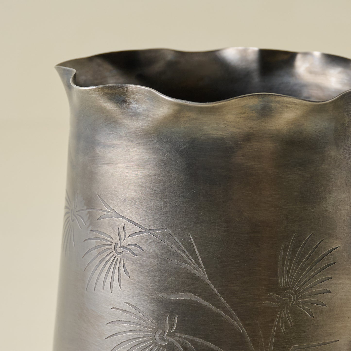 Sophia Etched Pitcher Vase up close