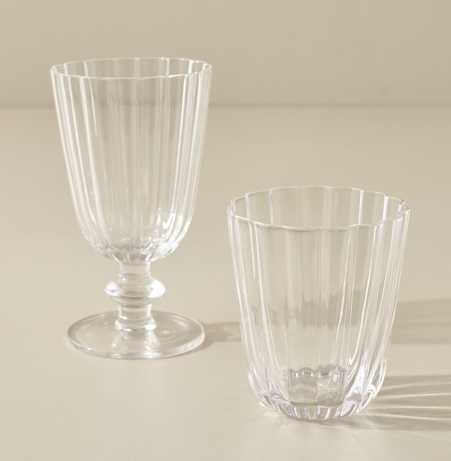 Scalloped Rim Glass Tumblers