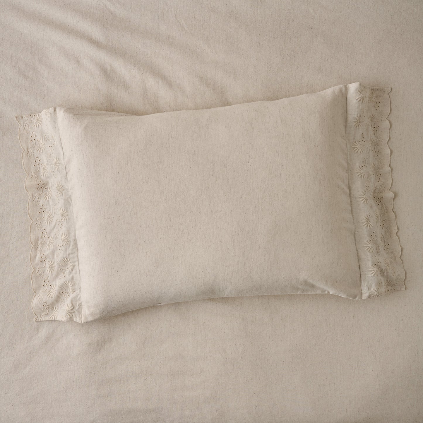 Clara Eyelet Flange Sham in Natural